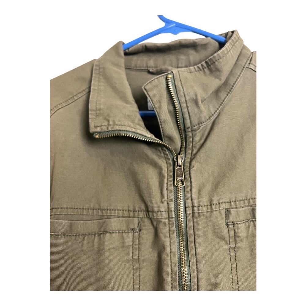 Old Navy green cargo jacket L Large Utility Casual Gorpcore Distressed Faded - Picture 2 of 6